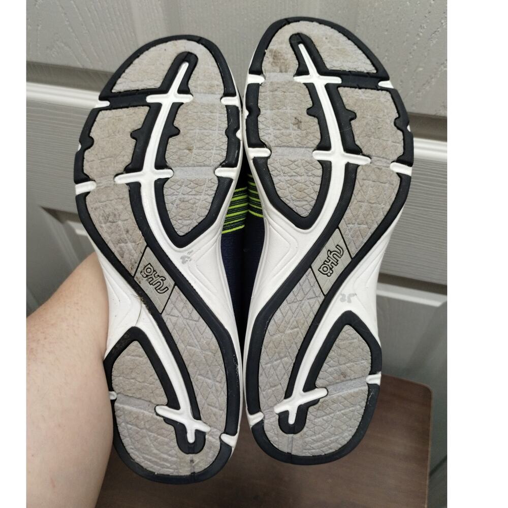 Women’s Navy Slip-On Sneakers with Lime Accent - Picture 6 of 7